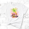 Aloha, Pineapple Flowers Shirt, Hawaiian Shirt, Premium Tee, Choice Of Colors, Soft Tee Shirt, Vacation Tee Shirt, Plus Sizes Available