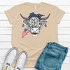 Adorable Patriotic Cow, Red White And Blue Flag, USA Cow, Highland Cow, Premium Soft Tee Shirt, Plus Sizes Available 2x, 3x, 4x,