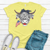 Adorable Patriotic Cow, Red White And Blue Flag, USA Cow, Highland Cow, Premium Soft Tee Shirt, Plus Sizes Available 2x, 3x, 4x,