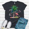 Adorable Flamingo On The Beach, Palm Tree, Watermelon, Coconut, Beach Tee Shirt, Premium Soft Unisex Tee, Plus Size 2x, 3x, 4x Available