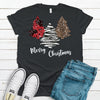 Beautiful Black And Red, Zebra Christmas Trees, Merry Christmas Snowy Trees, Premium Unisex Tee, 2x, 3x, 4x, Plus Size Available