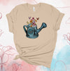Always Choose Joy, Watering Can, Butterflies, Floral Tee, Premium Soft Unisex Tee, Plus Size 2x, 3x, 4x Plus Size Available