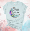 All Good Things Are Wild And Free, Moon And Flowers, Wild Flowers, Premium Soft Unisex Shirt, Plus Sizes 2x, 3x, 4x Available,