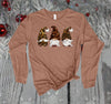 Animal Print Gnomes, Long Sleeve Gnomes, Gnome Lover, Gnome Trio Shirt, Plus Size Available, Bella Canvas Long Sleeve Unisex