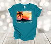 Beach Vacation Shirt, Tropical Sunset Shirt, Island Shirt, Ocean Shirt, Premium Soft Unisex Tee, Plus Size 2x, 3x, 4x