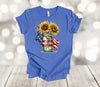 4th Of July, Independence Day, Flag Jars Filled With Sunflowers, Summer Flowers, Premium Soft Tee, Plus Sizes Available 3x, 4x
