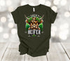 St Patrick's Day Shirt, Lucky Heifer, Highland Cow, Premium Soft Unisex Tee, Plus Size 2x, 3x, 4x Available