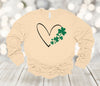 Saint Patrick's Day Long Sleeve, Heart With Clovers, Lucky Shirt, Bella Canvas Long Sleeve Unisex, 2x, 3x, Plus Size Available