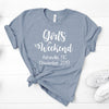 Girls Weekend, Friends Trip, Girls Trip, Personalized, Premium Unisex Tee, Choose Heather Slate Or Heather Deep Teal Color