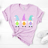 Easter Shirt, Three Gnomes With Colored Eggs, Bella Canvas Tee, Choice Of Colors , Soft Tee Shirt