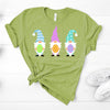 Easter Shirt, Three Gnomes With Colored Eggs, Bella Canvas Tee, Choice Of Colors , Soft Tee Shirt