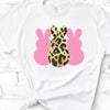 Three Bunnies, Pink And Leopard Print, Bella Canvas Tee, Choice Of Colors , Soft Tee Shirt