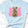 Three Bunnies, Pink And Leopard Print, Bella Canvas Tee, Choice Of Colors , Soft Tee Shirt