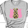 Three Bunnies, Pink And Leopard Print, Bella Canvas Tee, Choice Of Colors , Soft Tee Shirt