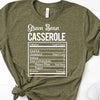 Green Bean Casserole Ingredients, Heather Olive Bella Canvas Tee, Soft Tee Shirt, Food Shirt