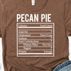 Pecan Pie Ingredients, Heather Brown Bella Canvas Tee, Soft Tee Shirt, Food Shirt