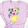 Spring Flowers In A Pitcher, Bella Canvas Tee, Pick From Several Colors, Super Soft Tee Shirt, Pansies, Spring Flowers, Summer Flowers