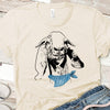 Goat With Kerchief,  Premium Cotton Unisex Tee, Plus Size 2x, 3x, 4x, Goat Lover, Goats