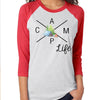 Camping Raglan, Camp Life, Camping Family, Next Level Raglan Three Quarter Sleeve, Choice Of Colors