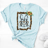 Easter Shirt, Bunny Rabbit, Leopard Print Frame, Bella Canvas Tee, Choice Of Colors, Soft Tee Shirt