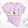 Easter Shirt, Gnome Bunnies With Egg, Carrot And Chocolate Bunny, Bella Canvas Tee, Choice Of Colors , Soft Tee Shirt