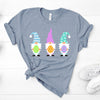 Easter Shirt, Three Gnomes With Colored Eggs, Bella Canvas Tee, Choice Of Colors , Soft Tee Shirt