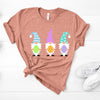 Easter Shirt, Three Gnomes With Colored Eggs, Bella Canvas Tee, Choice Of Colors , Soft Tee Shirt