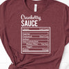 Cranberry Sauce Ingredients, Heather Maroon Bella Canvas Tee, Soft Tee Shirt, Food Shirt