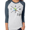 Camping Raglan, Camp Life, Camping Family, Next Level Raglan Three Quarter Sleeve, Choice Of Colors