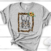 Easter Shirt, Bunny Rabbit, Leopard Print Frame, Bella Canvas Tee, Choice Of Colors, Soft Tee Shirt