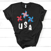 USA Pinwheels, 4th Of July,  Black Or Heather Navy Premium, Unisex Soft Tee Shirt