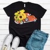 Fall Old Orange Truck Full Of Sunflowers, Bella Canvas Tee, Pick From Several Colors, Super Soft Shirt