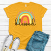 Christian Shirt, Blessed, Rainbow Shirt, Bella Canvas Tee, Choice Of Colors, Soft Tee Shirt