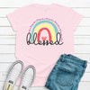 Christian Shirt, Blessed, Rainbow Shirt, Bella Canvas Tee, Choice Of Colors, Soft Tee Shirt