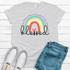 Christian Shirt, Blessed, Rainbow Shirt, Bella Canvas Tee, Choice Of Colors, Soft Tee Shirt