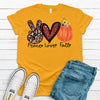 Fall Tee, Peace Love Fall, Pumpkin Shirt, Autumn, Premium Soft Unisex Shirt, 2x, 3x, 4x, Plus Sizes Available