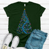 Pretty Colorful  Spiral Christmas Tree, Premium Tee, Choice Of Colors, Super Soft Tee Shirt, Blue Design