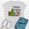 Happy Holidays Gnome Christmas Tree,  Premium Cotton Unisex Tee, Plus Size 2x, 3x, 4x, Christmas Holiday Tee