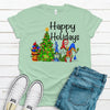 Happy Holidays Gnome Christmas Tree,  Premium Cotton Unisex Tee, Plus Size 2x, 3x, 4x, Christmas Holiday Tee