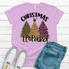 Christmas In Leopard, Pink Leopard, Premium Unisex Tee, Plus Size Available 2x, 3x, 4x, Christmas Shirt, Christmas Leopard Print Tree