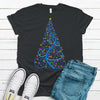 Pretty Colorful  Spiral Christmas Tree, Premium Tee, Choice Of Colors, Super Soft Tee Shirt, Blue Design