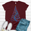 Pretty Colorful  Spiral Christmas Tree, Premium Tee, Choice Of Colors, Super Soft Tee Shirt, Blue Design