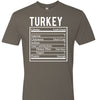 Turkey, Ingredients, Warm Gray, Premium Tee, Soft Tee Shirt, Food Shirt, Thanksgiving Funny Shirt,