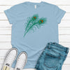 Peacock Feathers, Premium Cotton Tee , Soft Tee Shirt, Plus Size Available, Peacock Lover Gift, Peacock Tee, Peafowl