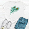 Peacock Feathers, Premium Cotton Tee , Soft Tee Shirt, Plus Size Available, Peacock Lover Gift, Peacock Tee, Peafowl