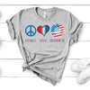 Peace Love America, Premium Cotton Tee , Soft Tee Shirt, Plus Size Available, 4th Of July, Independence Day Shirt, USA, Patriotic Tee