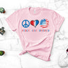 Peace Love America, Premium Cotton Tee , Soft Tee Shirt, Plus Size Available, 4th Of July, Independence Day Shirt, USA, Patriotic Tee