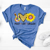 Tie Dye Shirt, Peace Love Sunshine, Premium Unisex Tee , Soft Tee, Plus Size Available, Sunflower Tee, Sunshine Sunflower, Tie Dye Sunflower