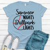 Summer Nights Ballpark Lights,  Premium Cotton Unisex Tee, Plus Size 2x, 3x, 4x, Baseball Tee, Baseball Player