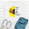 Think Happy Be Happy, Premium Cotton Unisex Tee, Plus Size Available 2x, 3x, 4x, Summer Tee, Sunflower Shirt